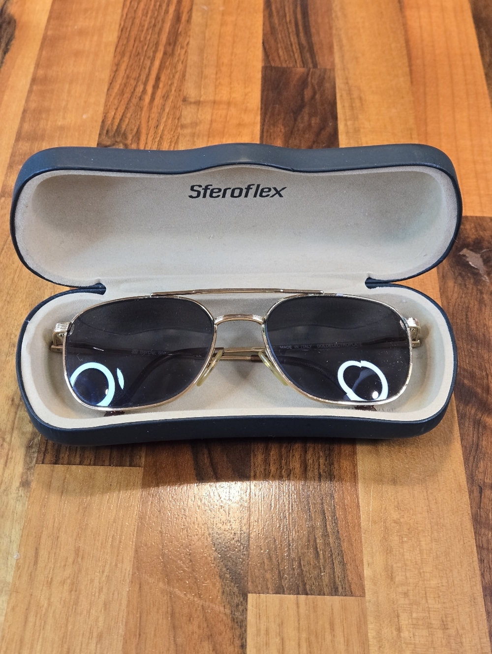 Vtg BerDel Sferoflex JOEL Navigator Frames w/ Original Case | Italy | Gold Plate
